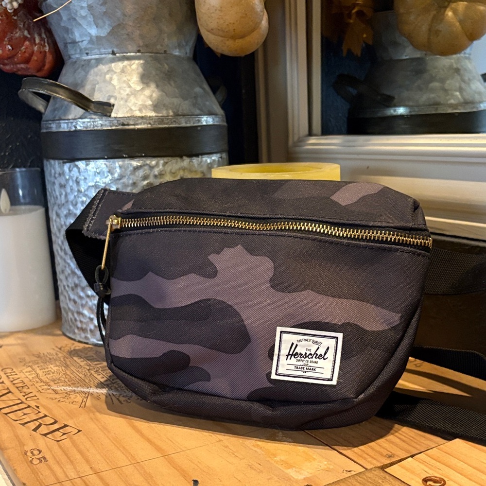 Herschel Supply Company Black and Gray Camo Belt Bag